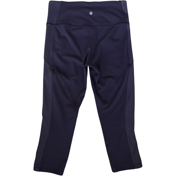 LULULEMON Power Lines Crop 21" Leggings | Cyber Dark Chrome | Purple Athletic 10 - Picture 2 of 6